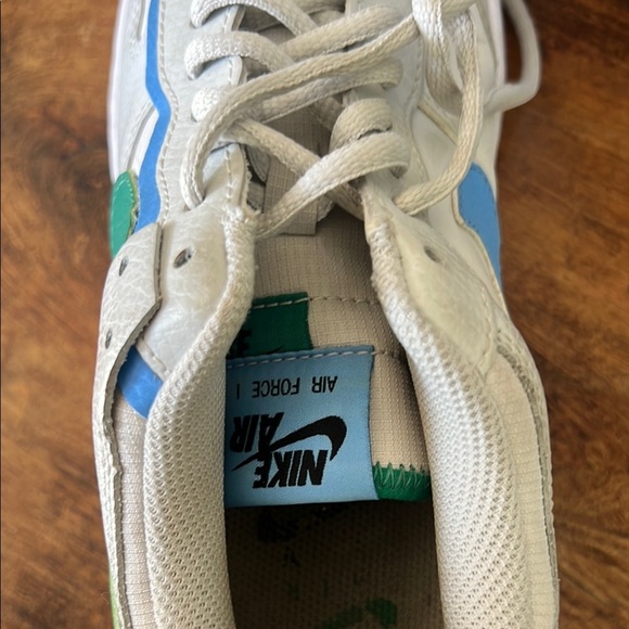 Nike Air Force 1 Sneakers - White, Green, Blue - Picture 6 of 9